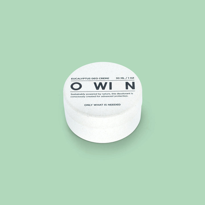 OWIN Eucalyptus Deo – runde, plastikfreie Dose im cleanen Look, für einen natürlichen Lebensstil.