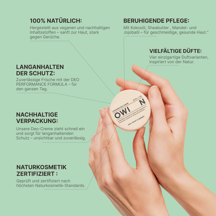OWIN Eucalyptus Deocreme – 100 % natürlich, ohne Mikroplastik, vegan & zuverlässig gegen Körpergeruch.
