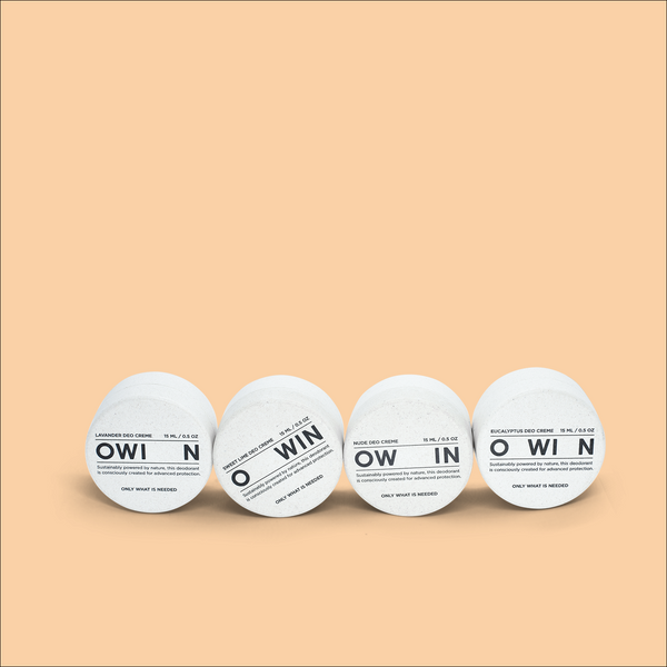 OWIN Discovery Set – vier Deo-Cremes in Probiergröße mit natürlichen Inhaltsstoffen, für alle, die Vielfalt und Natur lieben.