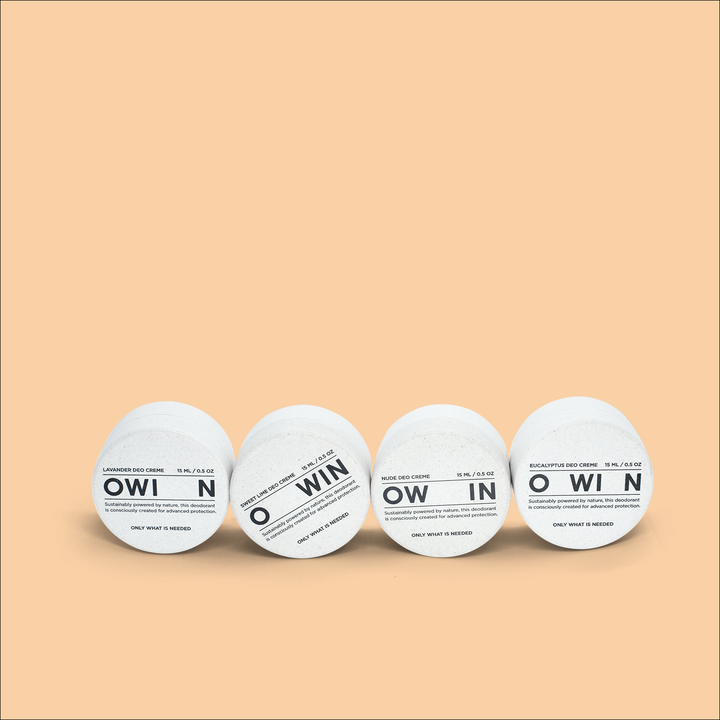 OWIN Discovery Set – vier Deo-Cremes in Probiergröße mit natürlichen Inhaltsstoffen, für alle, die Vielfalt und Natur lieben.
