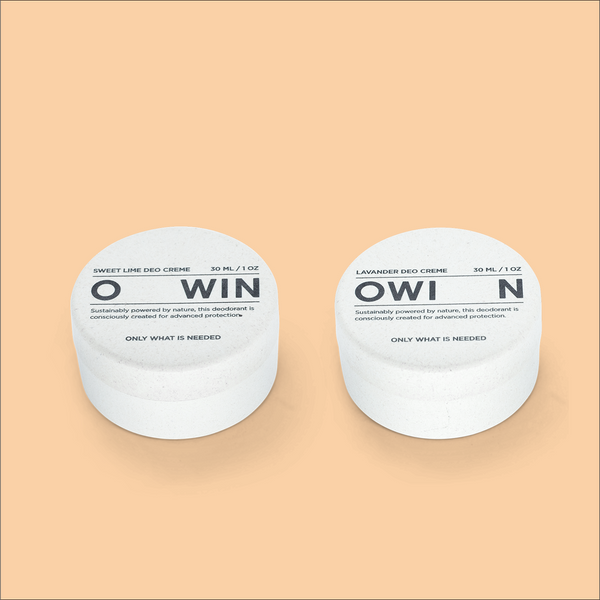 OWIN Duo Set – zwei aluminiumfreie Deo-Cremes in edlen Dosen, perfekt für Partner, Paare oder zum Testen verschiedener Düfte.