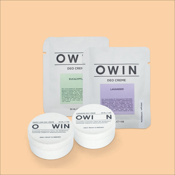  OWIN Share & Care Set – zwei natürliche Deo-Cremes mit Nachfüllpacks zum Teilen oder Verschenken, handgemacht in Berlin.