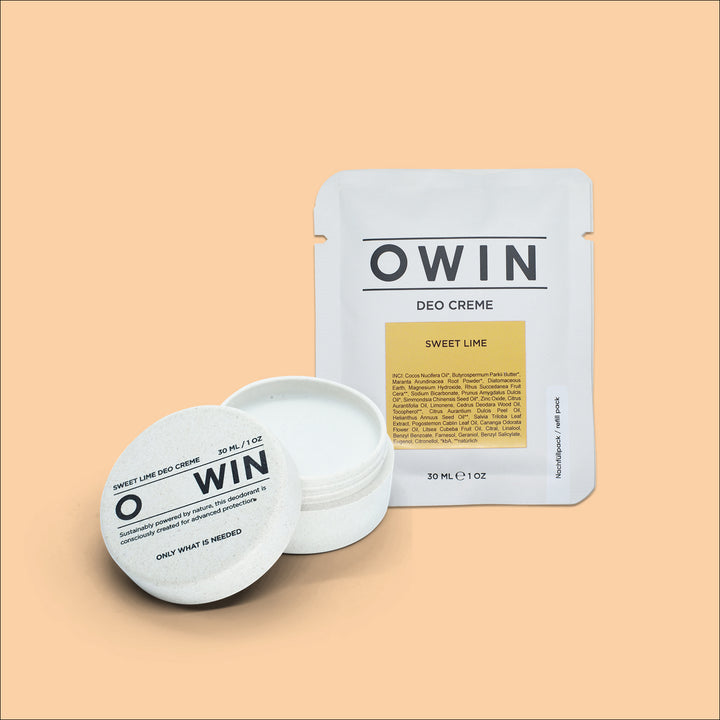 OWIN Starter Set Sweet Lime – frische, zitronige Deo-Creme mit Refill, 100 % natürliche Pflege und zuverlässiger Schutz.